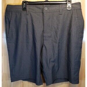 NWT Hang Ten Men's Shorts Size 36 Gray Flat Front Golf Casual Performance